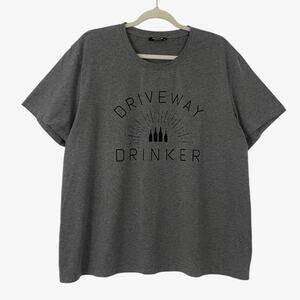 Sheshow Grey Driveway Drinker Graphic Short Sleeve Tee